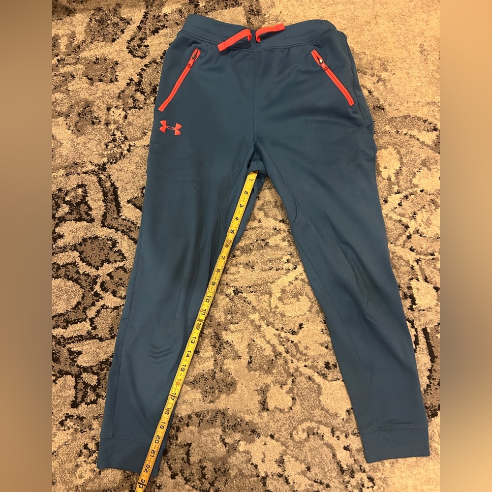 Under Armour Kids Blue Joggers with Orange Details
